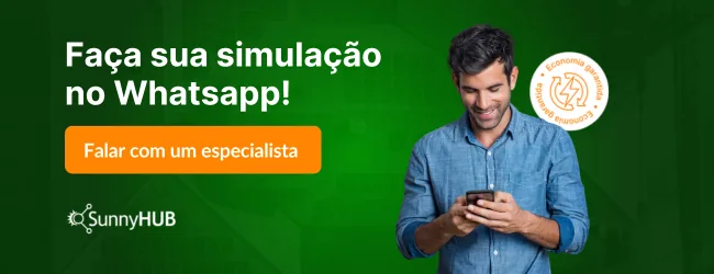 Simulação de aluguel de painéis solares no Whatsapp